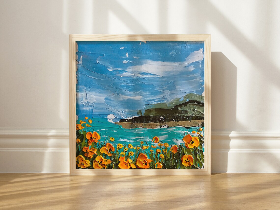 Big Sur California Poppy Seascape Poster Print - Image 5