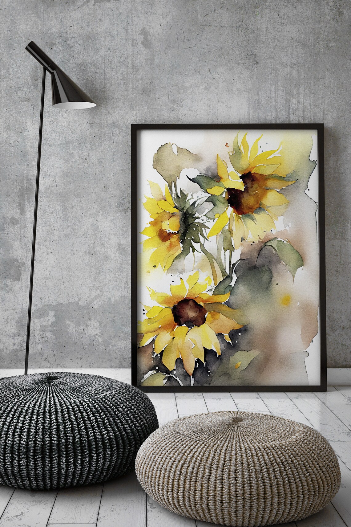 Sunflowers Watercolor Floral Art Print, Botanical - Image 4