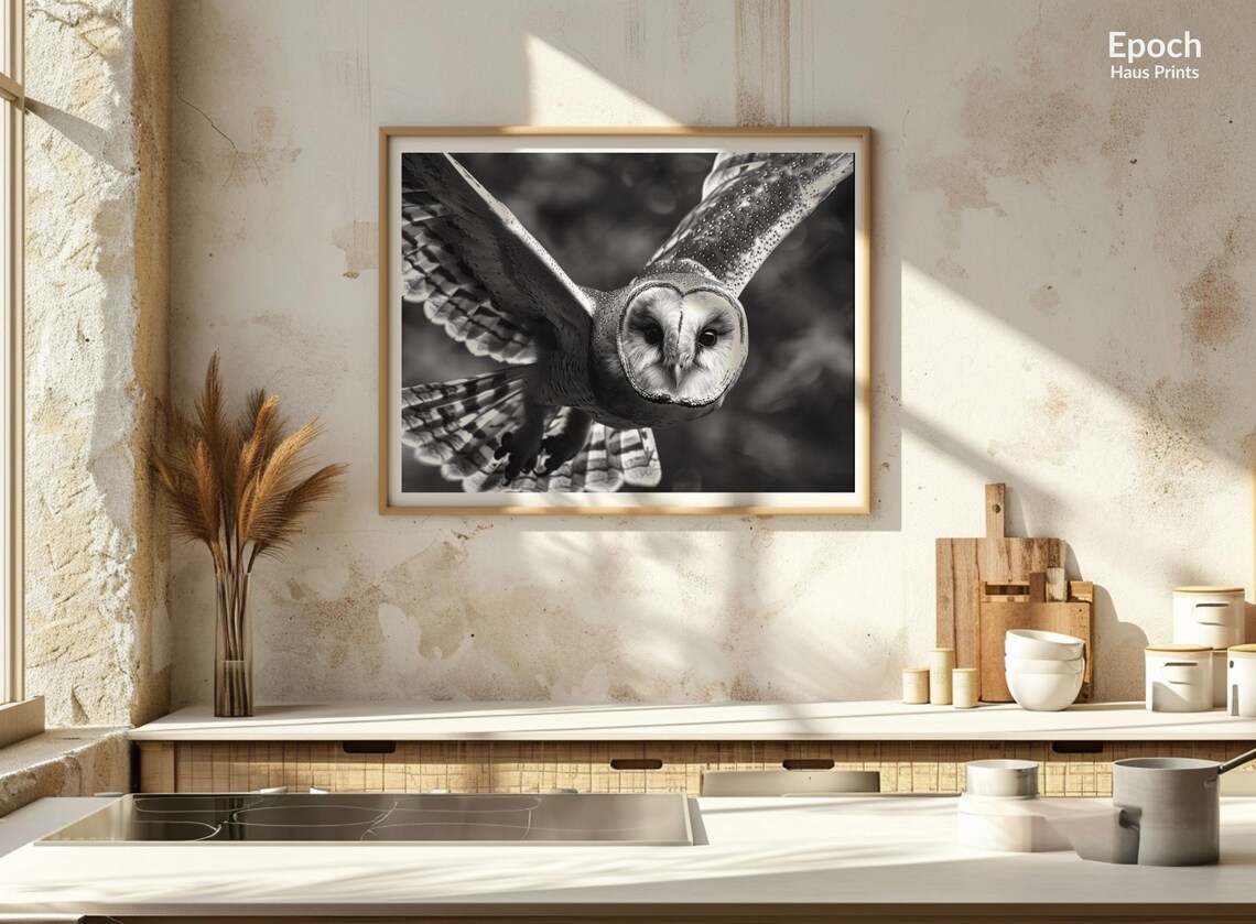 Owl In Flight, Cute Animal Photo Poster Print - Image 2