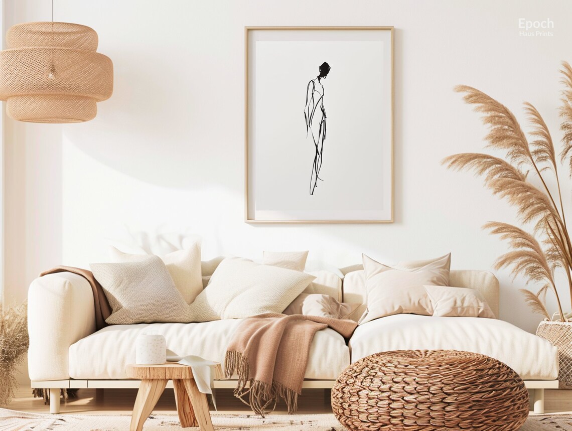 Abstract Woman Stencil Line Art, Minimalist Print - Image 3