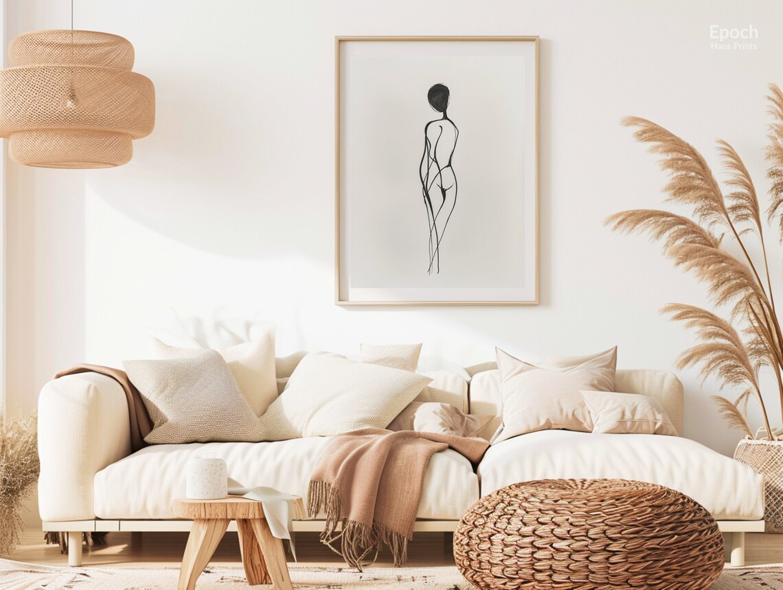 Abstract Woman Stencil Line Art, Minimalist Figure - Image 3
