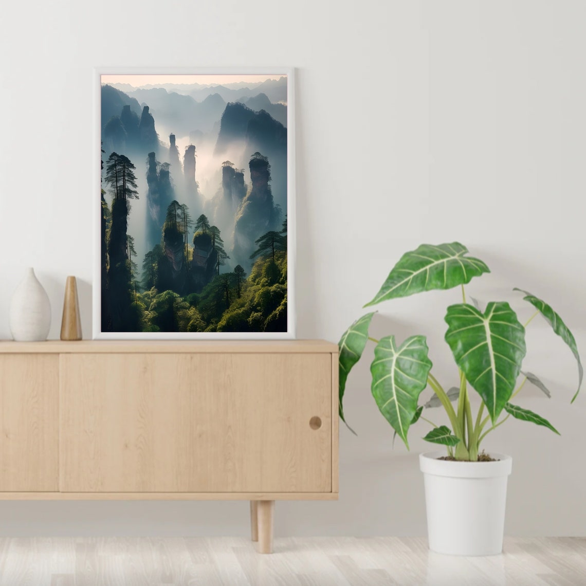 China Print China Poster China Landscape Print Mountains Poster Zhangjiajie Print National Park Tianzi Shan Mountain Print Travel Poster - Image 3