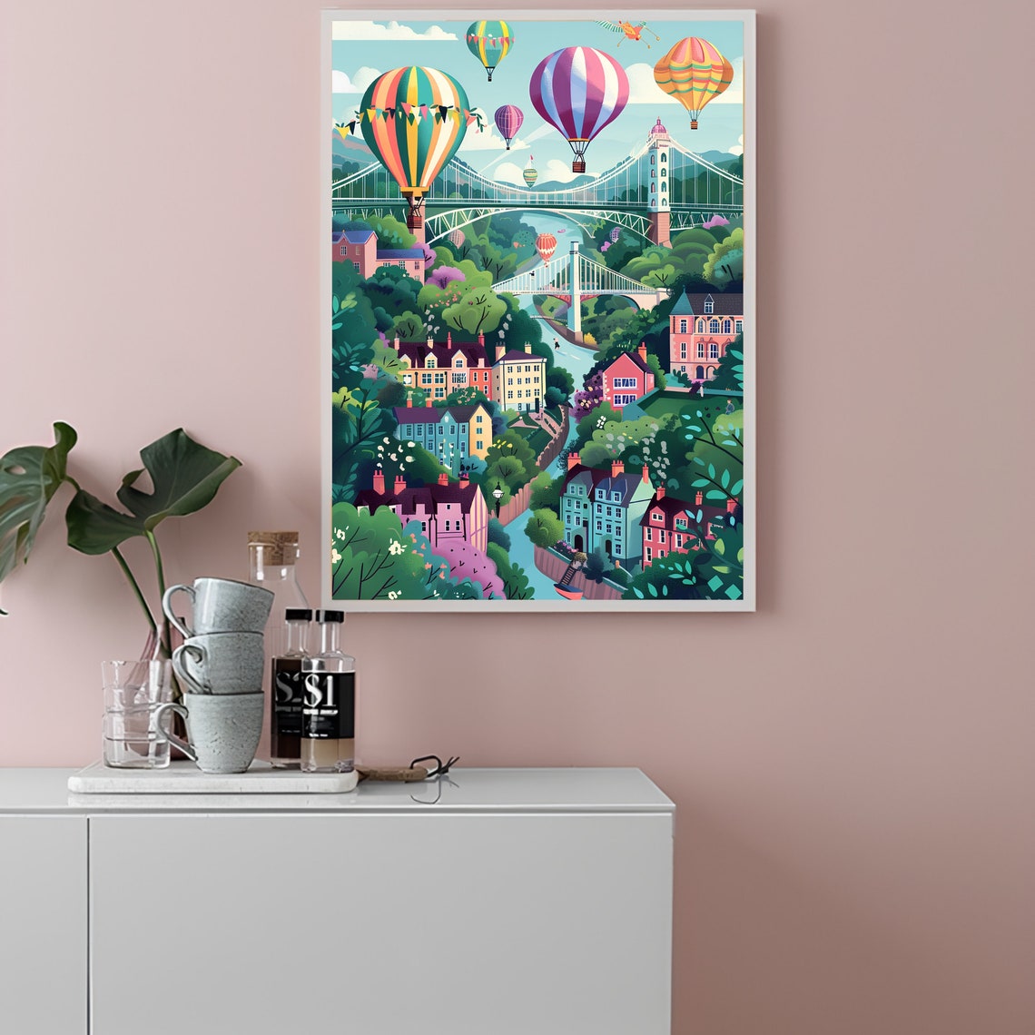 Bristol Hot Air Balloons Over Clifton Suspension Bridge Poster - Image 3