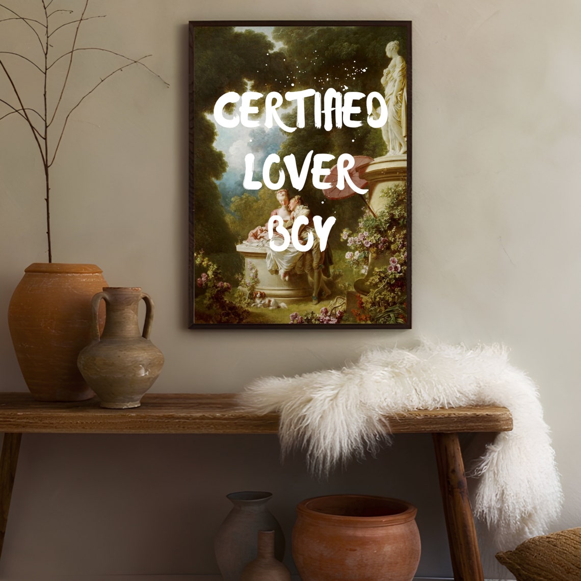 Certified Lover Boy Altered Classical Painting Maximalist Poster - Image 3