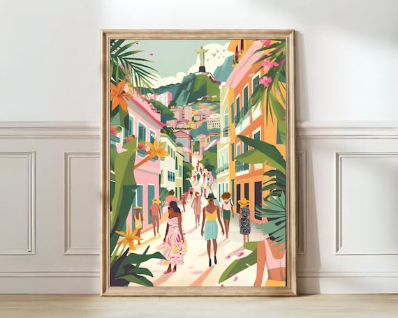Rio De Janeiro Travel Poster, Brazil Illustration
