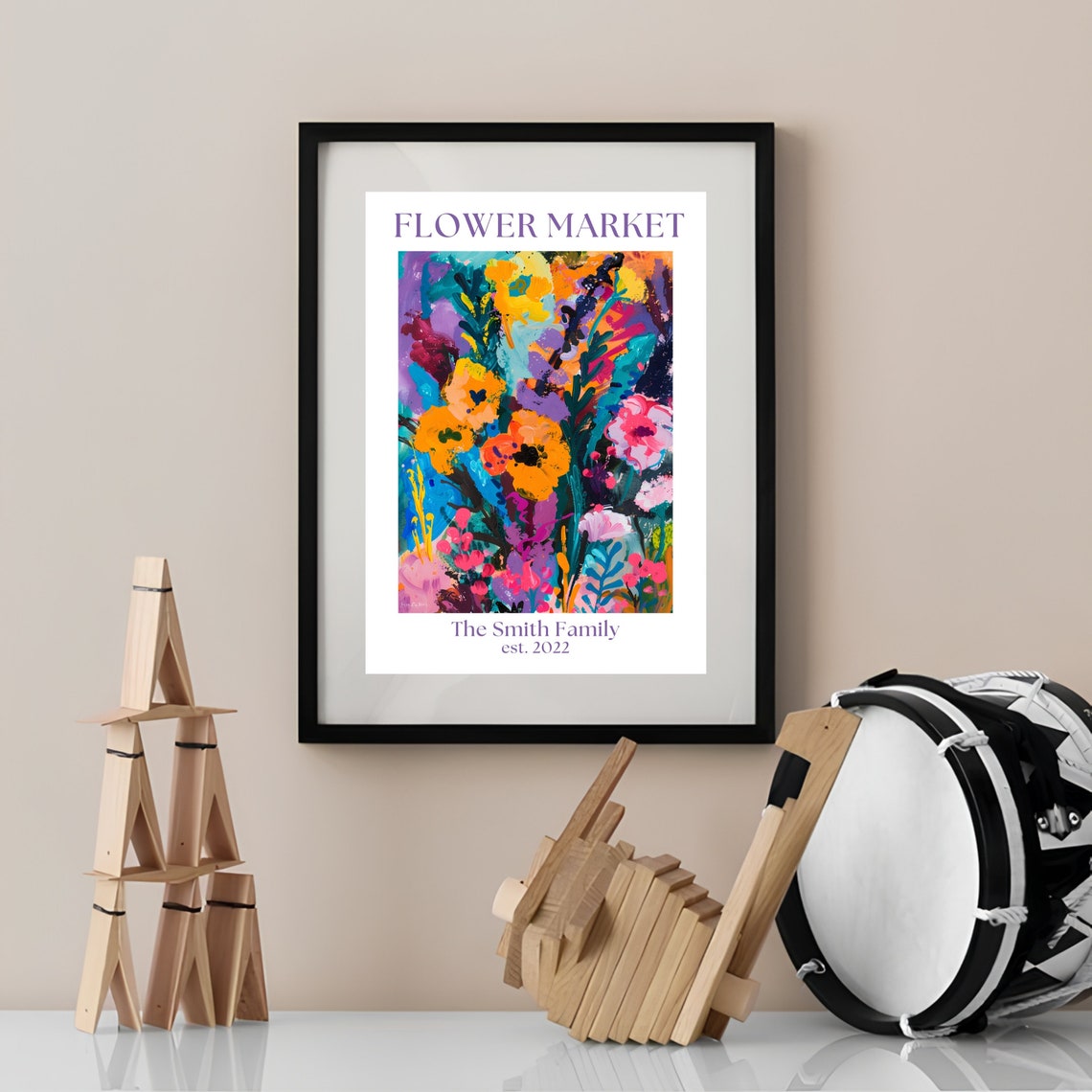 Mothers Day Flower Print Family Flower Garden Personalized Flower Market Print Gift For Mom Mothers Day Gift Mom Print Family Garden Print - Image 3