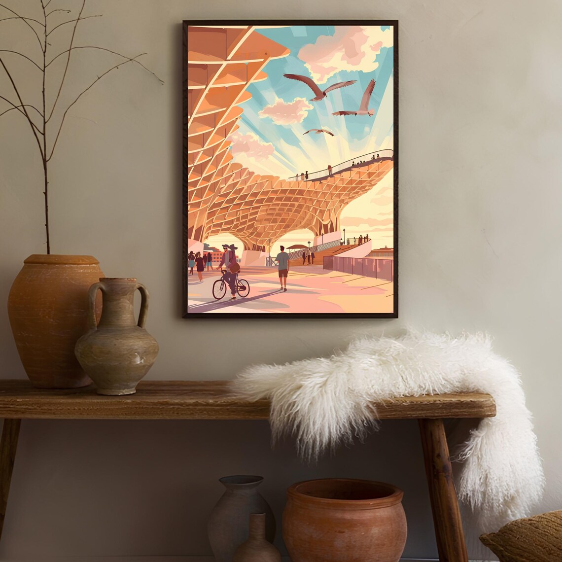 Seville Las Setas Metropol Parasol Sunset Spain Travel Poster - Image 2
