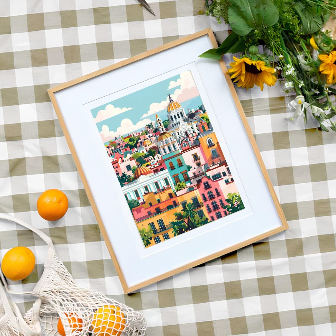 Mexico City Colonial Cathedral Colorful Architecture Art Poster - Image 3