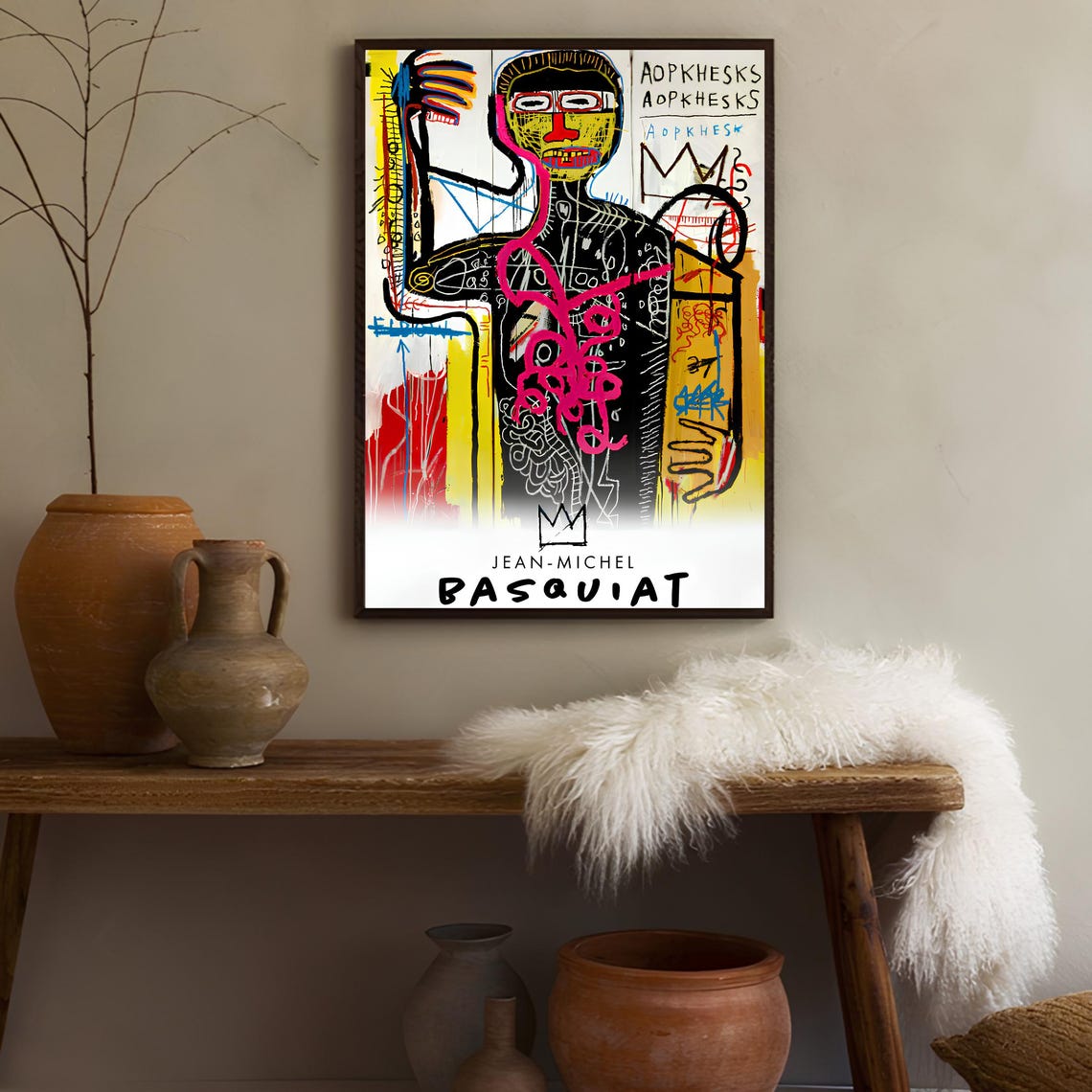 Jean Michel Basquiat Figure Crown Exhibition Neo Expressionist Poster - Image 3