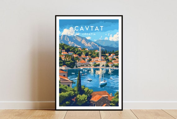 Cavtat Travel Poster, Croatia Europe Wall Art