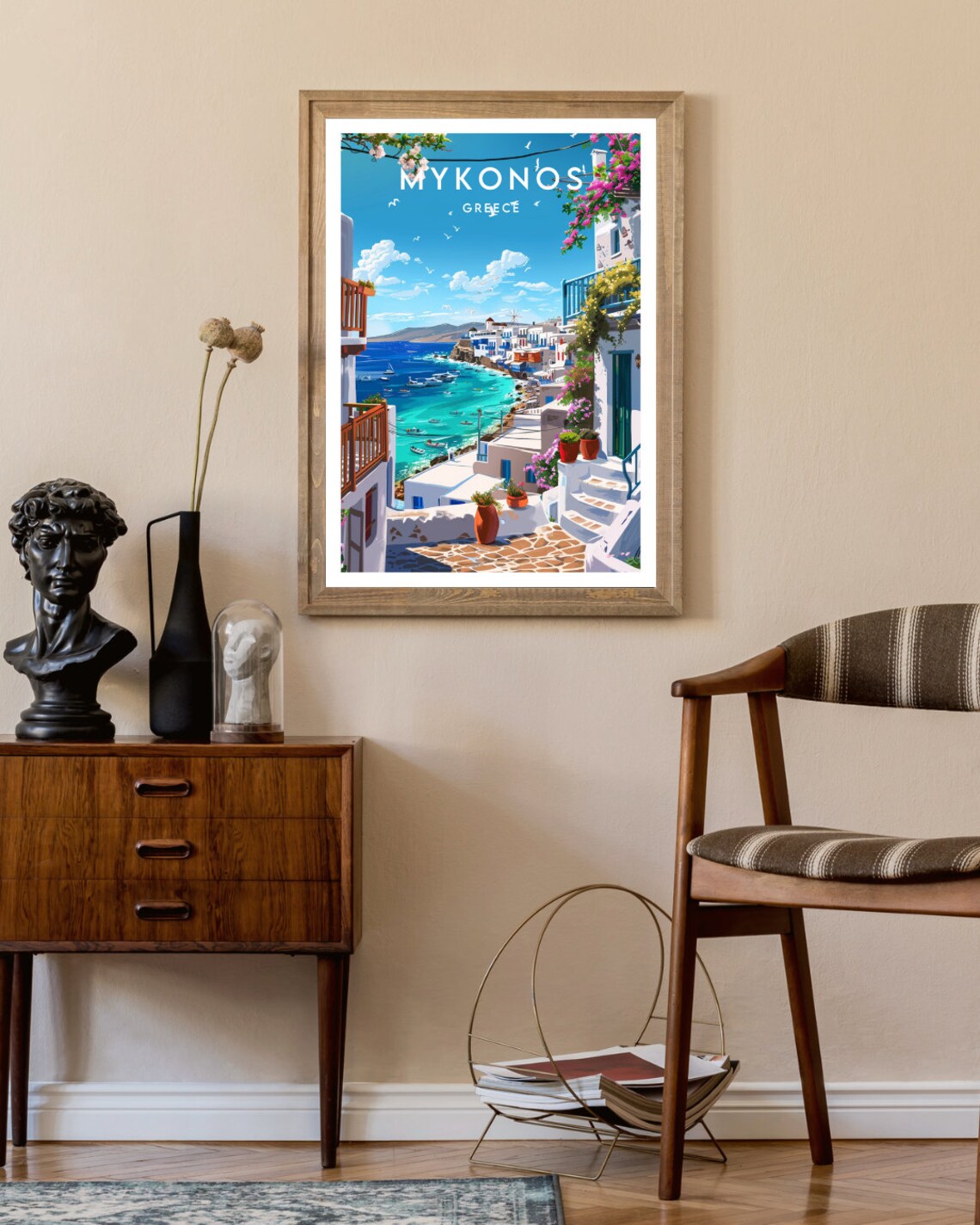 Mykonos Travel Poster, Greece Island Wall Art - Image 2