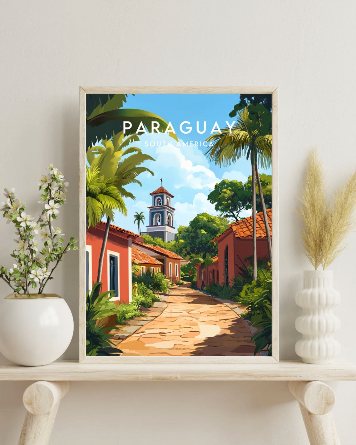 Paraguay Travel Print South America Paraguay Poster South America Poster Travel Wall Art Paraguay Print South America Asuncion Print - Image 4