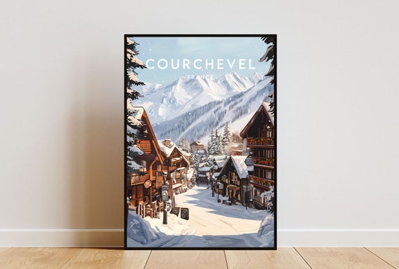 Courchevel Travel Print France Courchevel Poster France Poster Travel Wall Art France Print France Europe Courchevel Print Ski Art