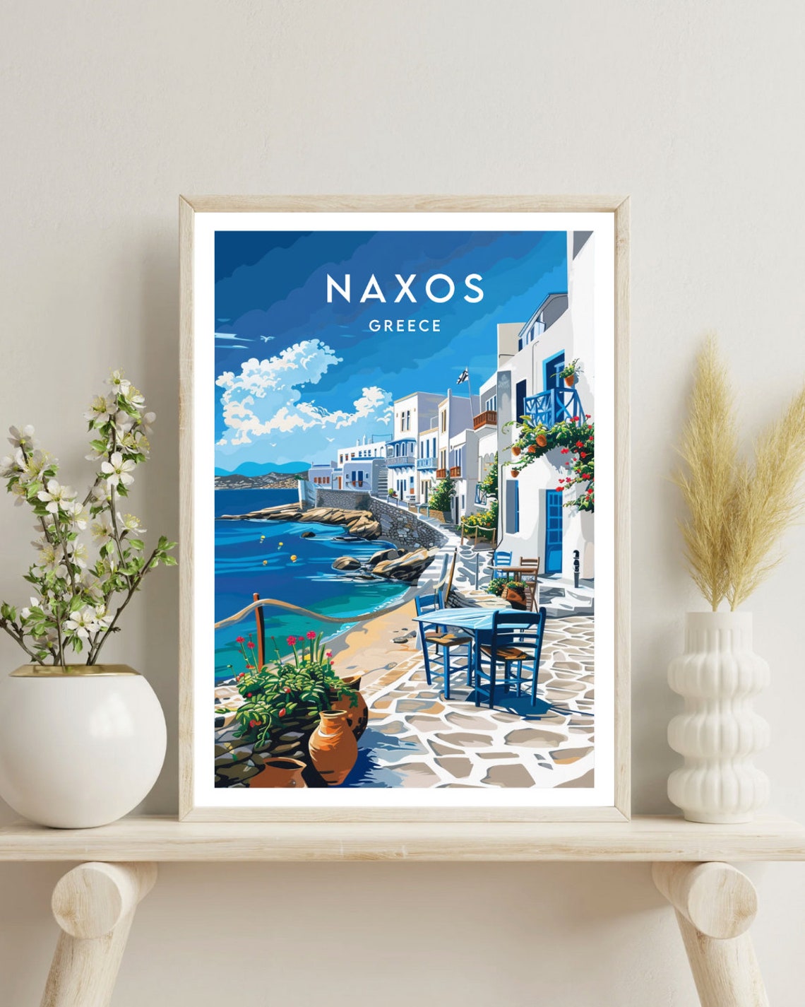 Naxos Travel Print Greece Naxos Poster Greece Poster Travel Wall Art Greece Print Poster Greece Europe Naxos Greek Poster - Image 4