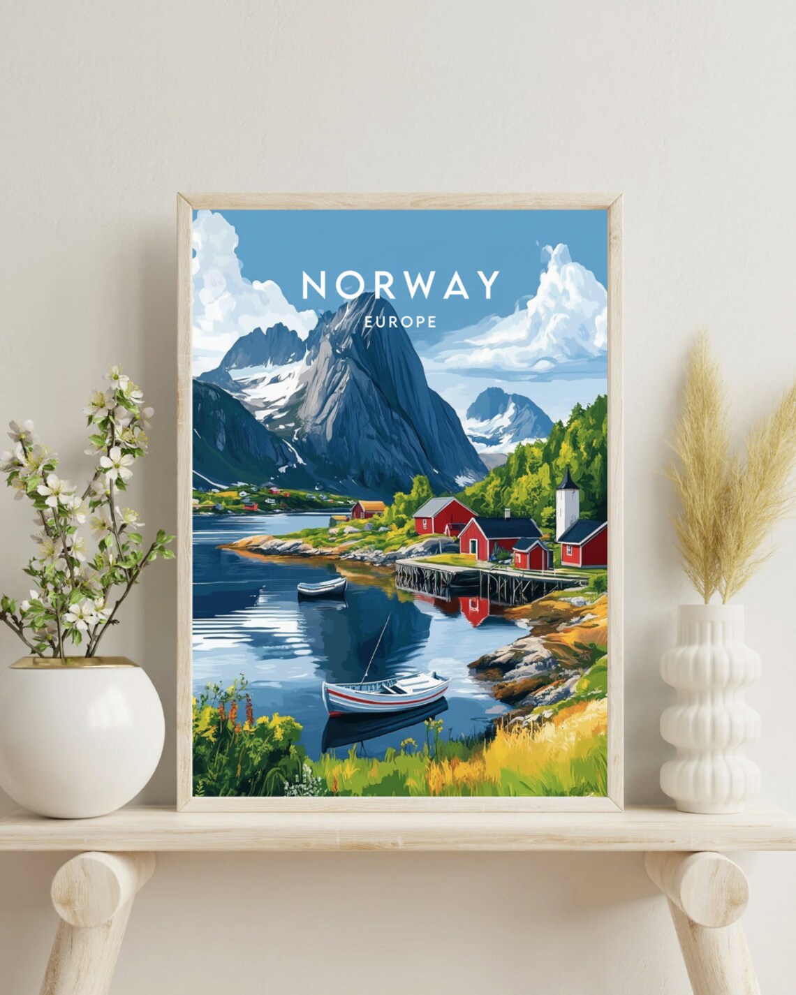 Norway Travel Poster, Oslo and Scandinavia Fjords - Image 4