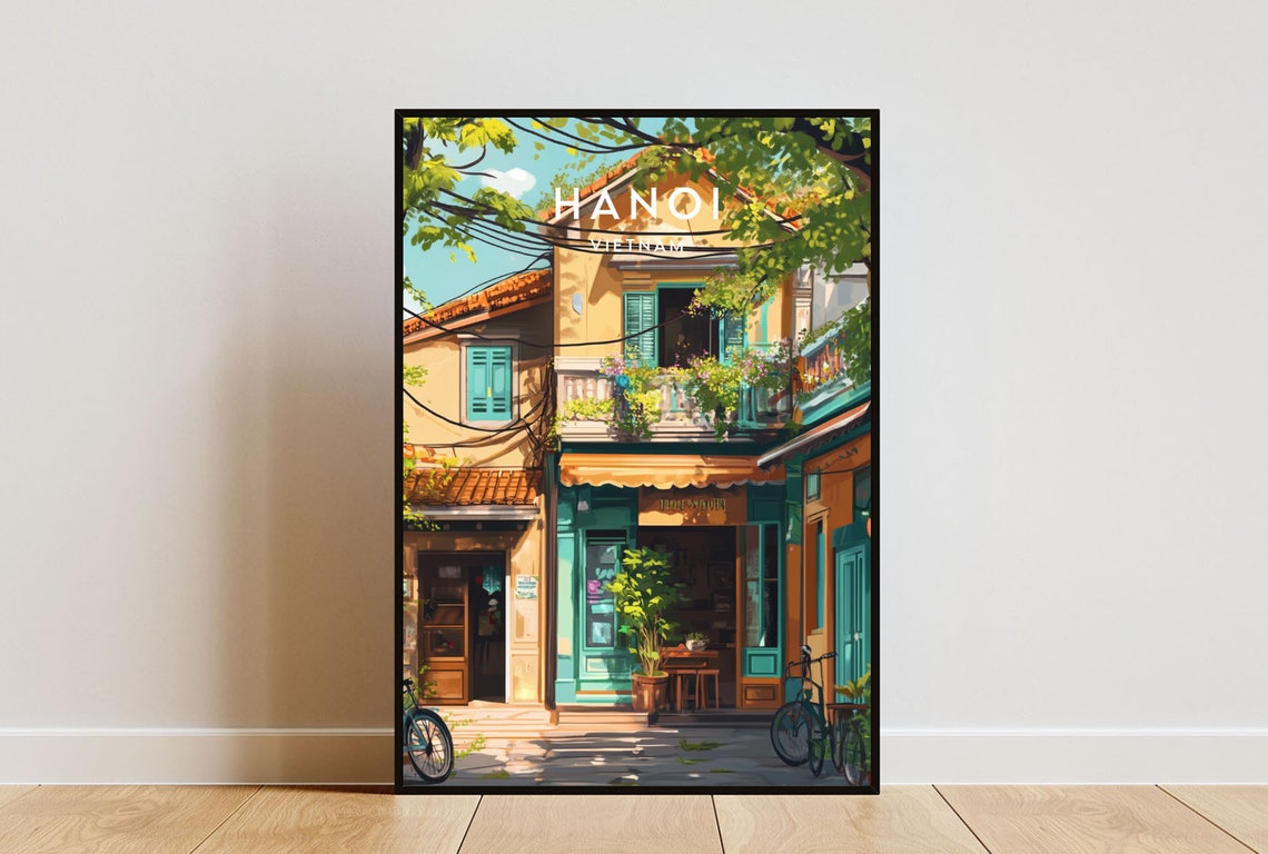 Hanoi Travel Print Vietnam Hanoi Poster Vietnam Poster Travel Wall Art Vietnam Print Hanoi Wall Art Wall Decor Asia Travel Print