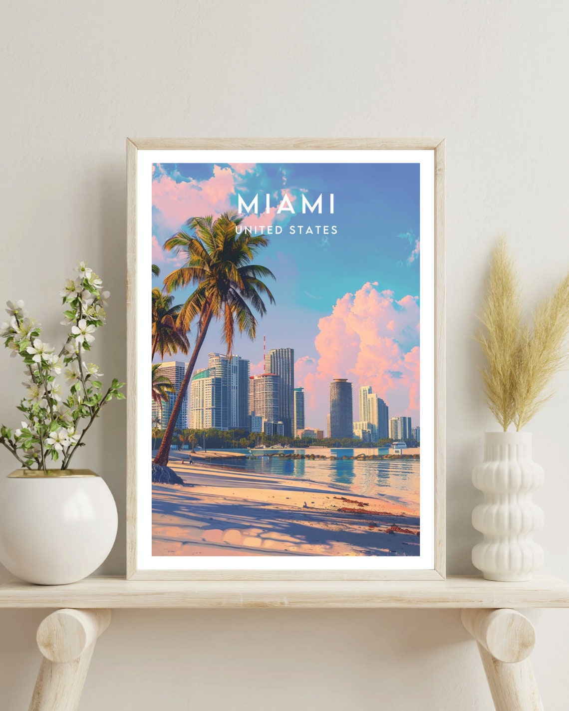Miami Travel Print United States Miami Poster America Poster Travel Wall Art America Print America Miami Usa Florida Travel - Image 4