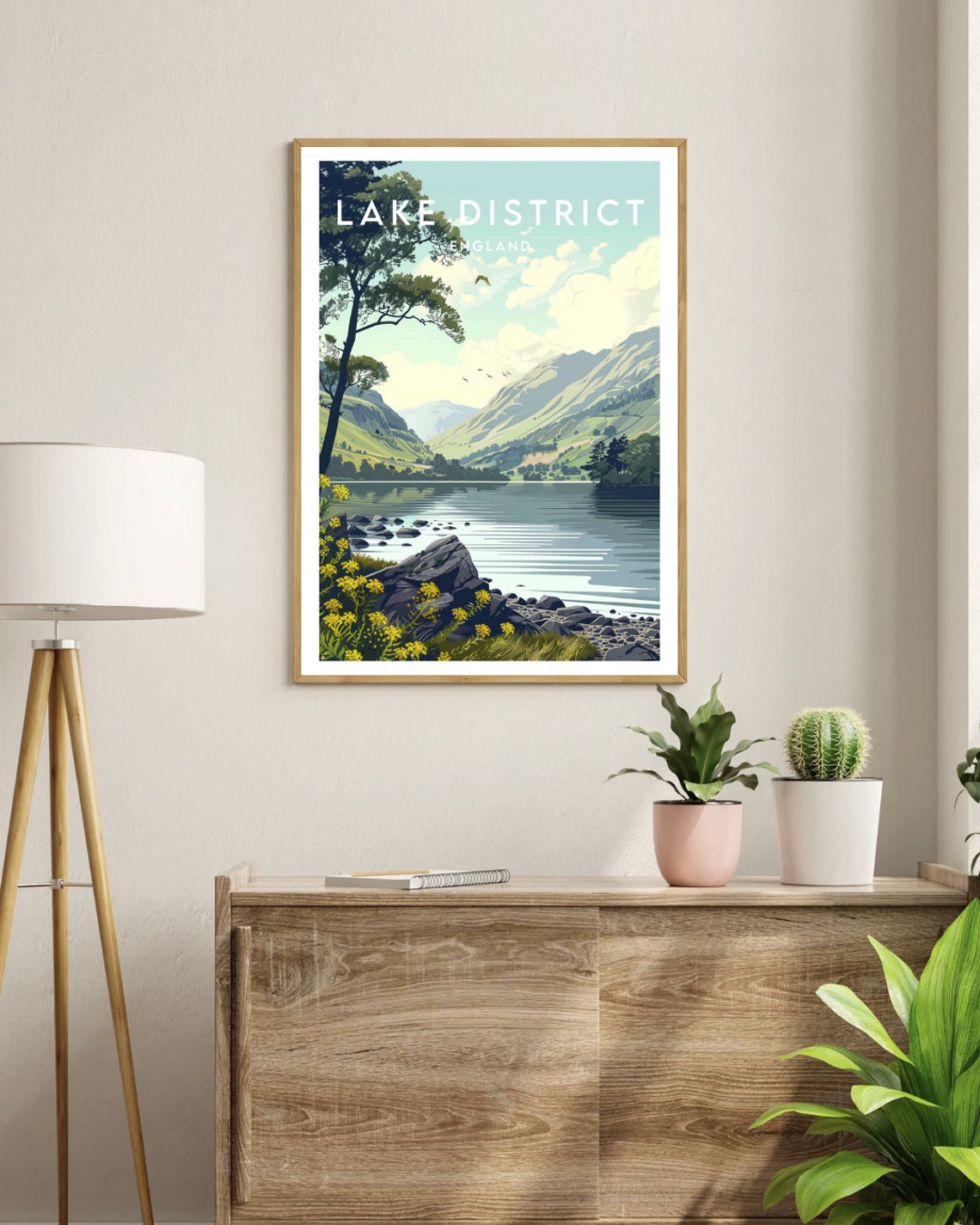 Lake District England Mountain Lake Serene Vintage Travel Art Poster - Image 3
