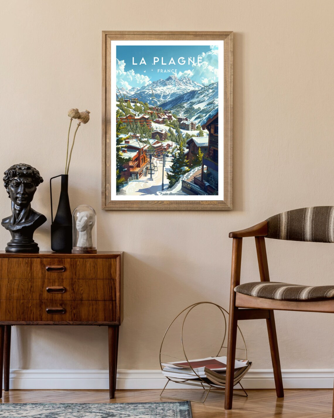 La Plagne France Ski Lifts Resort Village Winter Holiday Poster - Image 2