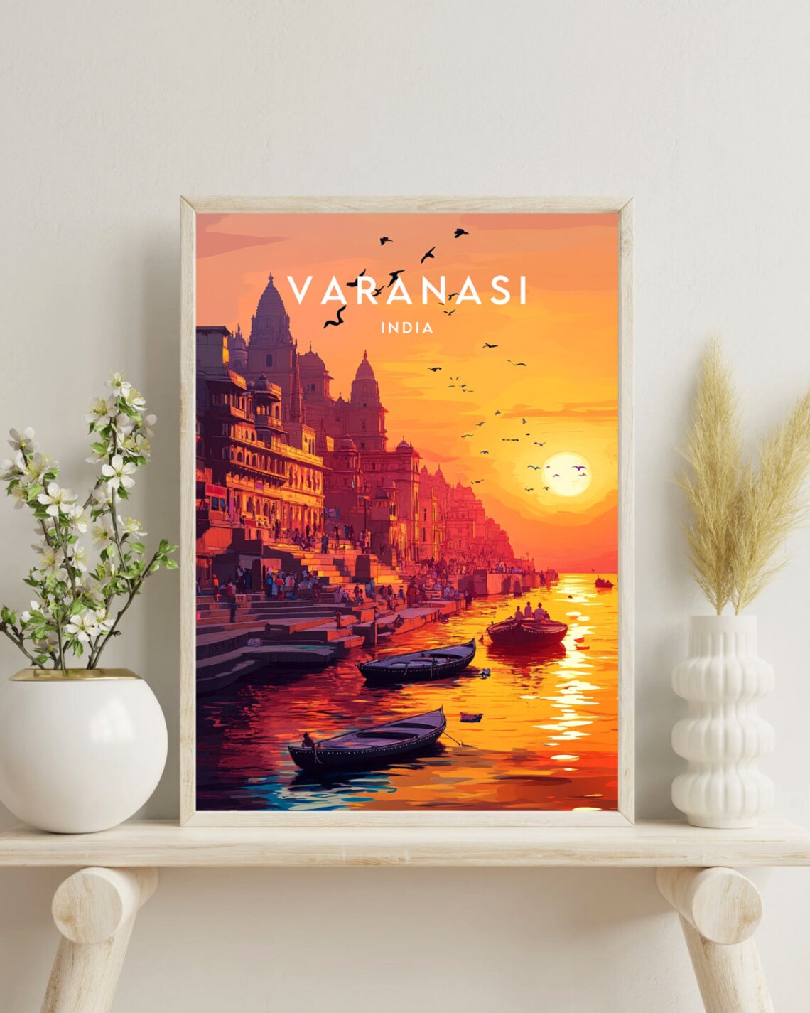 Varanasi Travel Poster, River Ganges India - Image 4