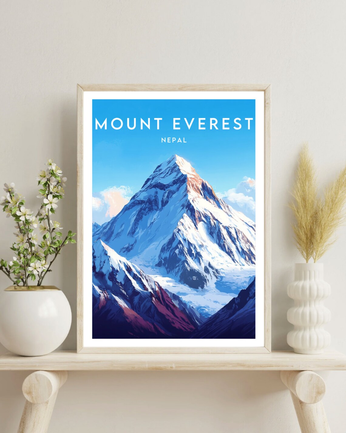 Mount Everest Nepal Snow Peak Himalaya Summit Travel Art Poster - Image 4