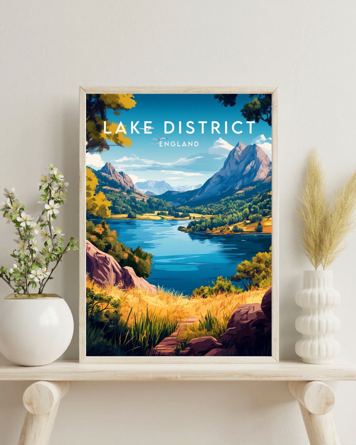 Lake District Mirror Lake Fells Golden Valley England Travel Poster - Image 4