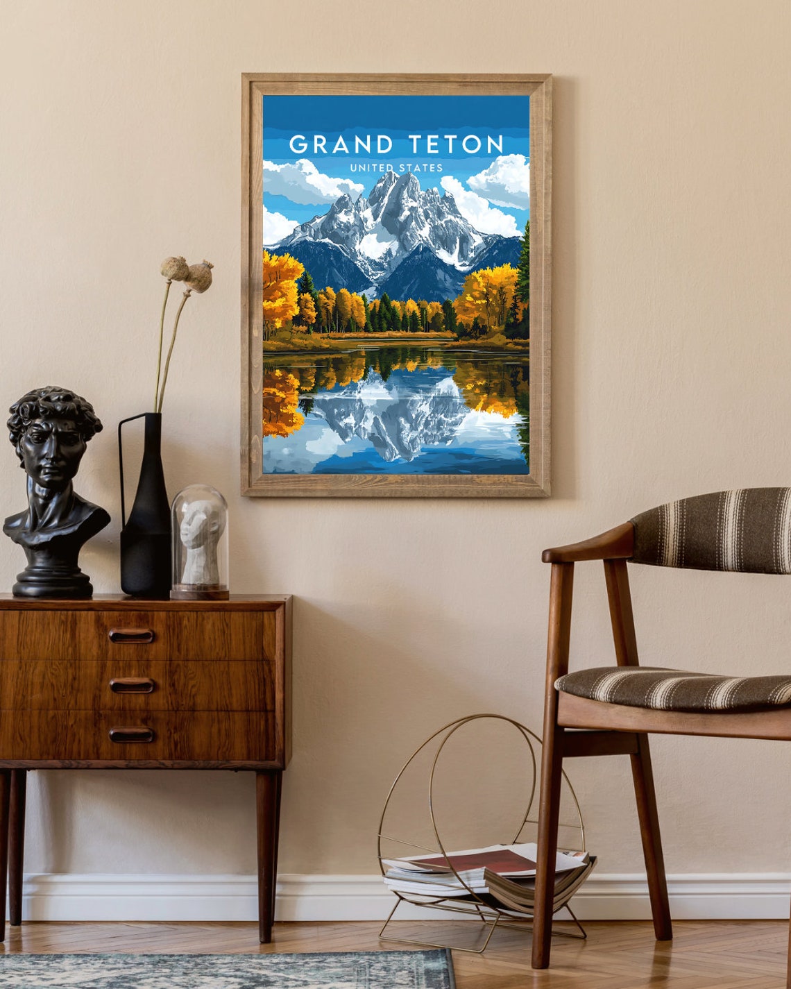 Grand Teton Travel Print United States Grand Teton Poster America Poster Travel Wall Art America Print Grand Teton Art Usa Wyoming - Image 2