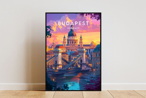Budapest Travel Poster, Hungary Europe Wall Art