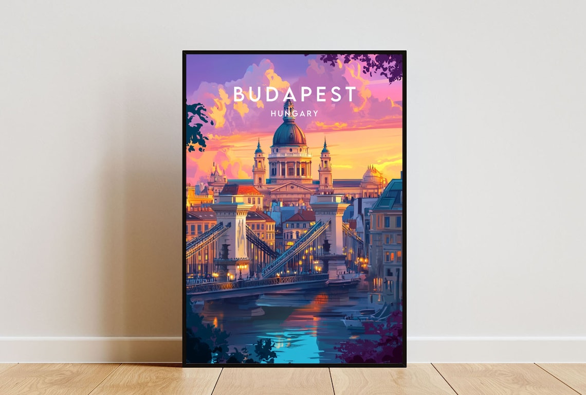 Budapest Travel Poster, Hungary Europe Wall Art