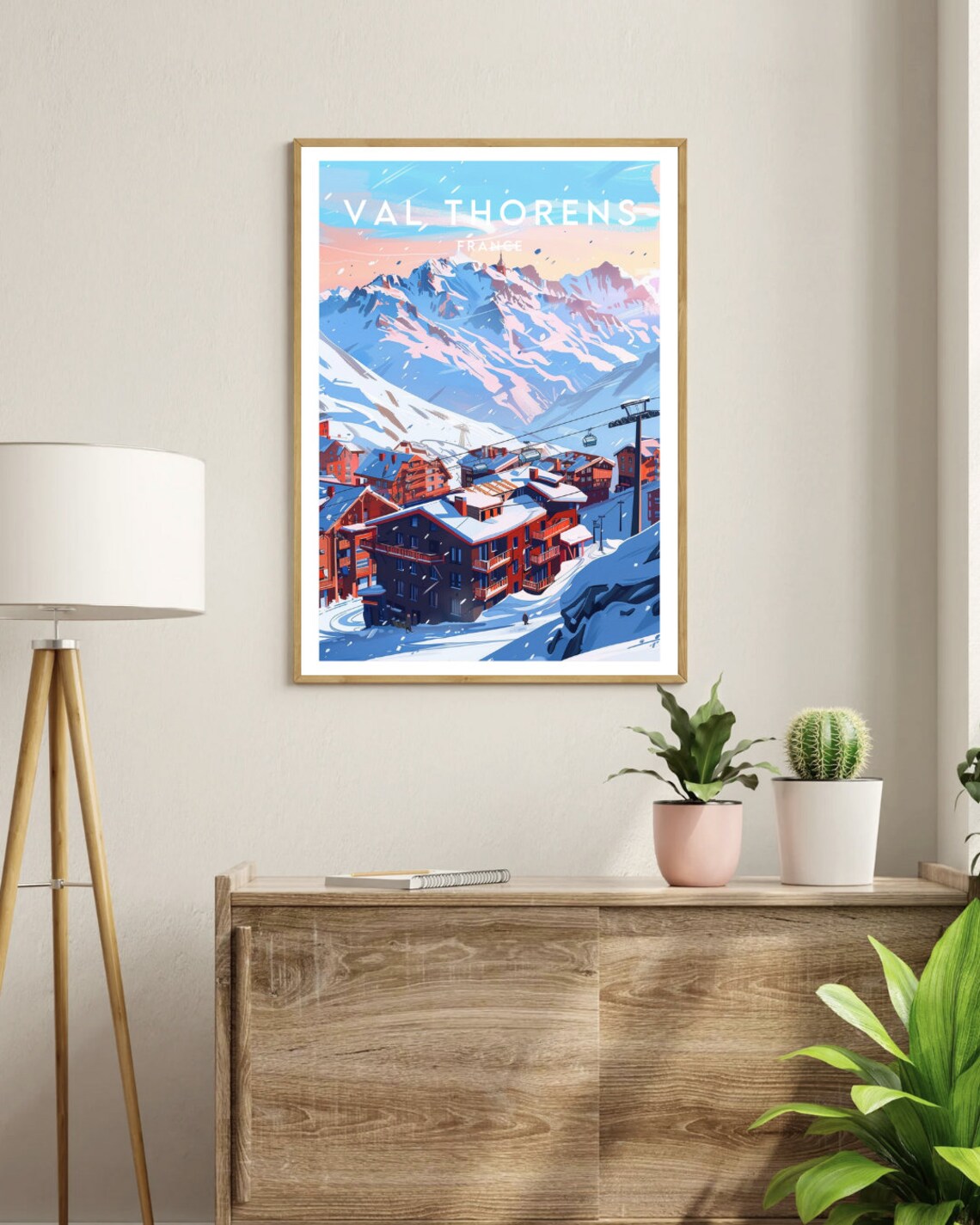 Val Thorens France Ski Resort Gondola Ride Snowy Peaks Poster - Image 3