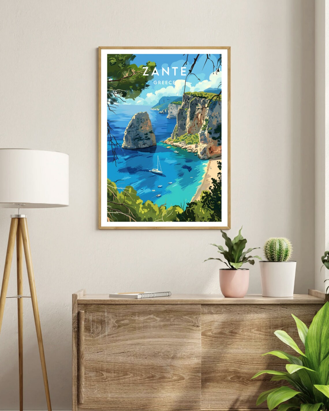 Zante Travel Poster, Greece Europe Wall Art - Image 3