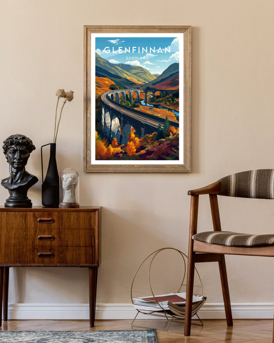 Glenfinnan Viaduct Travel Print Scotland Glenfinnan Poster Scotland Poster Travel Wall Art Scotland Print Scotland Glenfinnan Bridge - Image 2