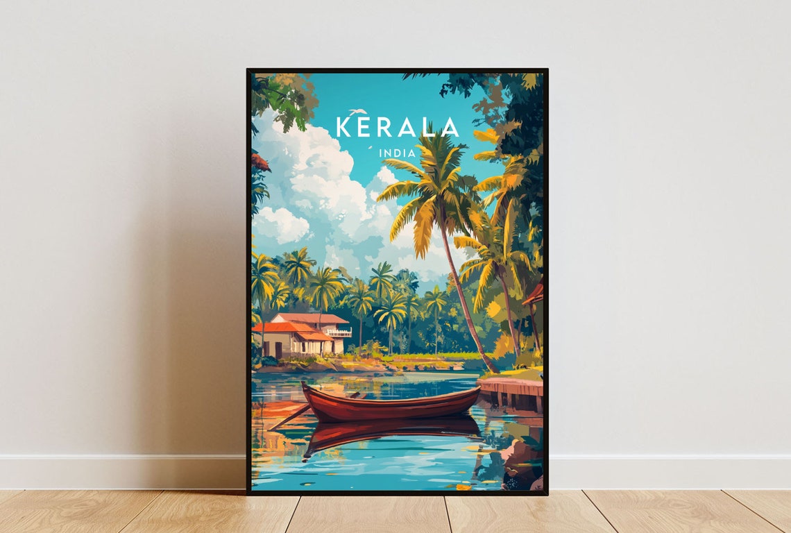 Kerala Travel Print India Kerala Poster India Poster Travel Wall Art India Print Kerala Wall Art India Wall Art Asia Kochi Poster