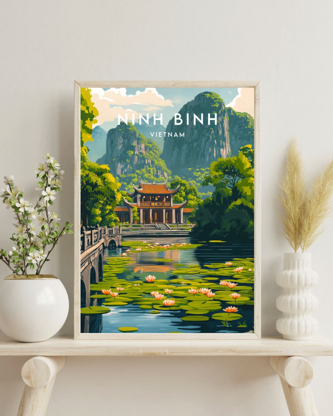 Ninh Binh Vietnam Travel Poster, Asia Travel Print - Image 4