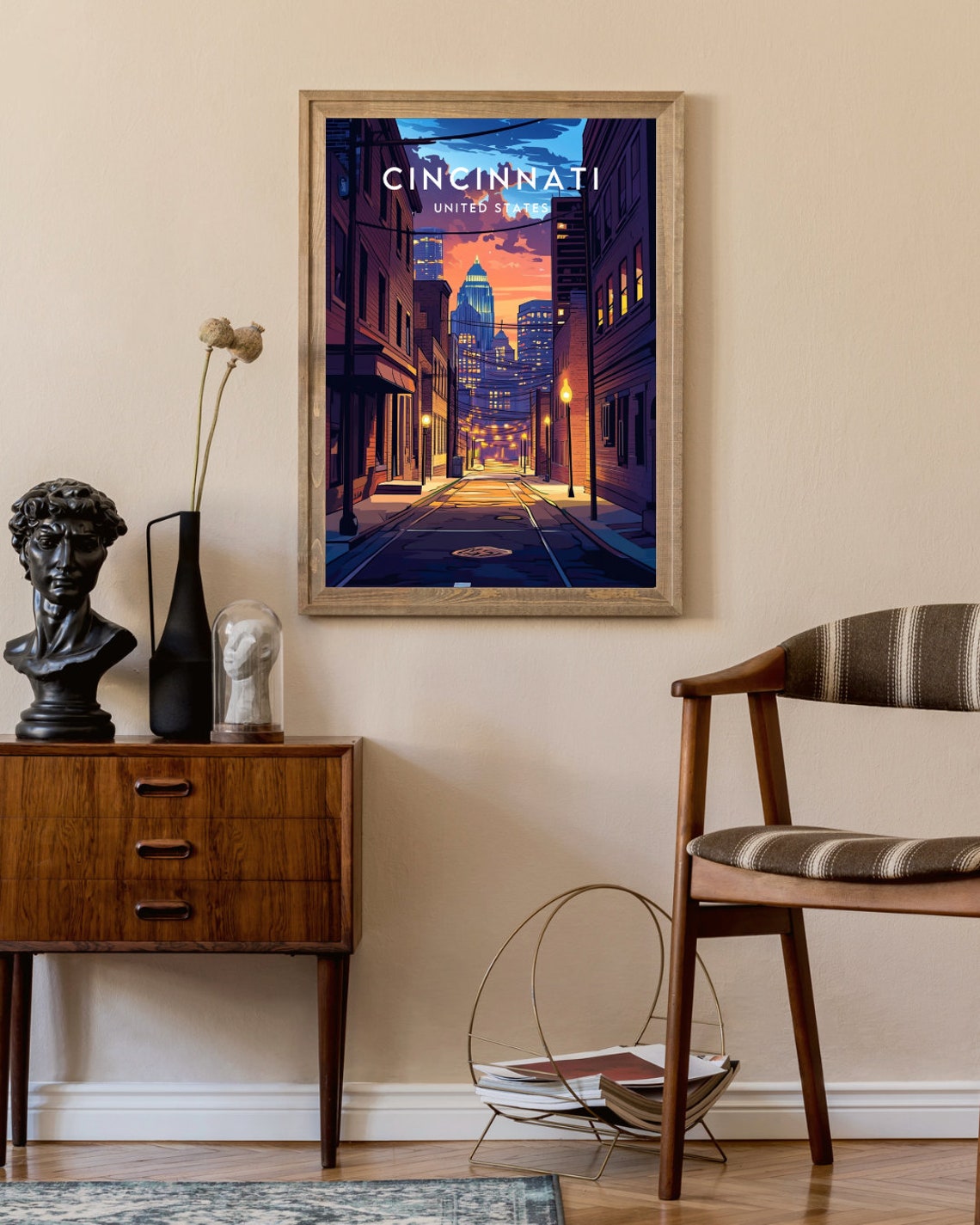 Cincinnati Travel Print United States Cincinnati Poster America Poster Travel Wall Art America Print America Cincinnati Usa Ohio - Image 2