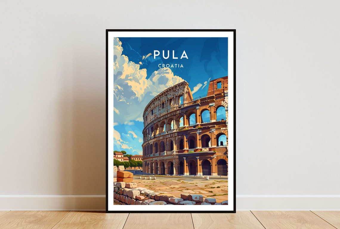 Pula Travel Print Croatia Pula Poster Croatia Poster Travel Wall Art Croatia Print Croatia Pula Europe Croatian Print Pula Print