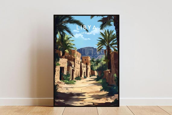 Libya Travel Print Africa Libya Poster Africa Poster Travel Wall Art Africa Print Libya Wall Art Libya Print Tripoli Poster