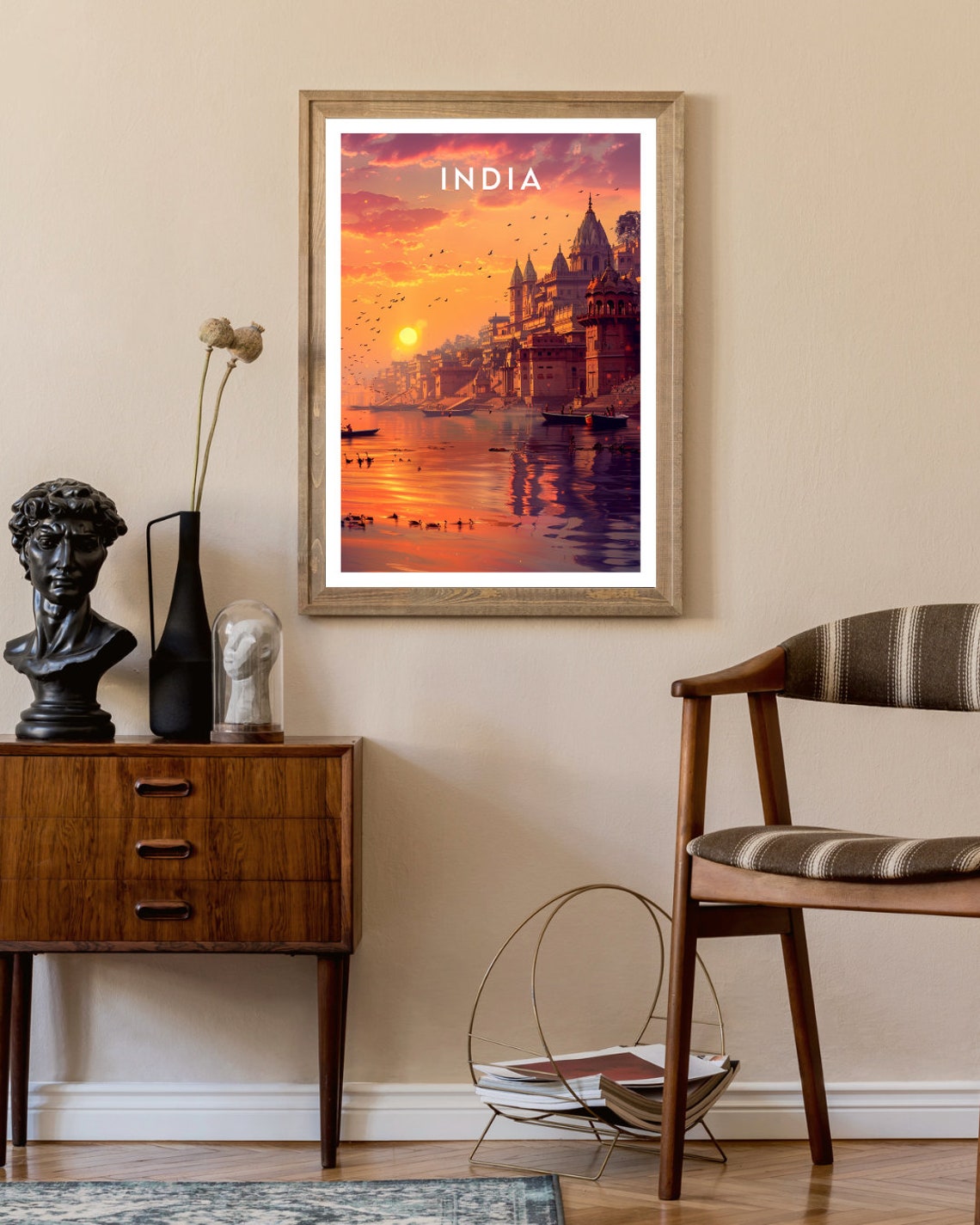 India Travel Print Asia Travel Poster India Poster Travel Wall Art India Print India Varanasi Varanasi Poster India Wall Art - Image 2