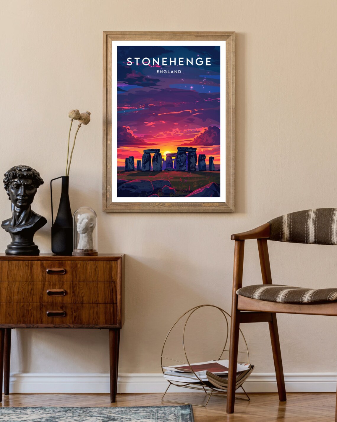 Stonehenge Travel Poster, England Europe Wall Art - Image 2