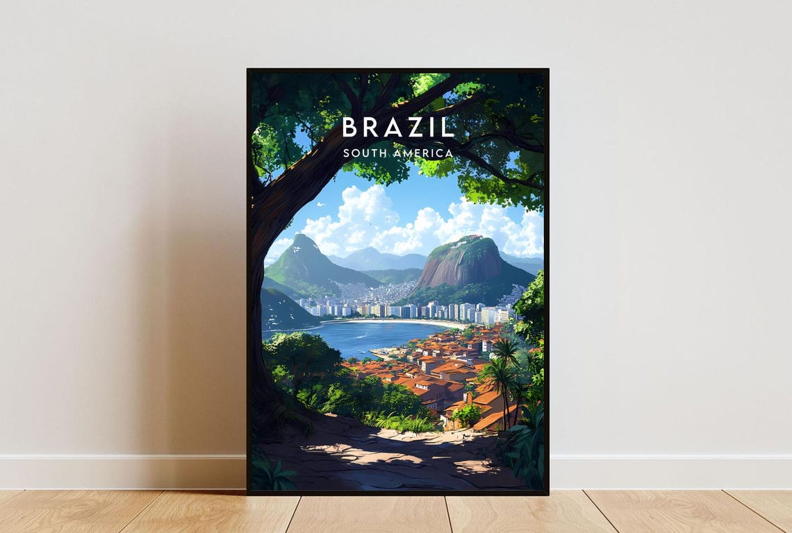 Brazil Travel Print South America Brazil Poster South America Poster Travel Wall Art Brazil Print South America Brazil Rio Poster