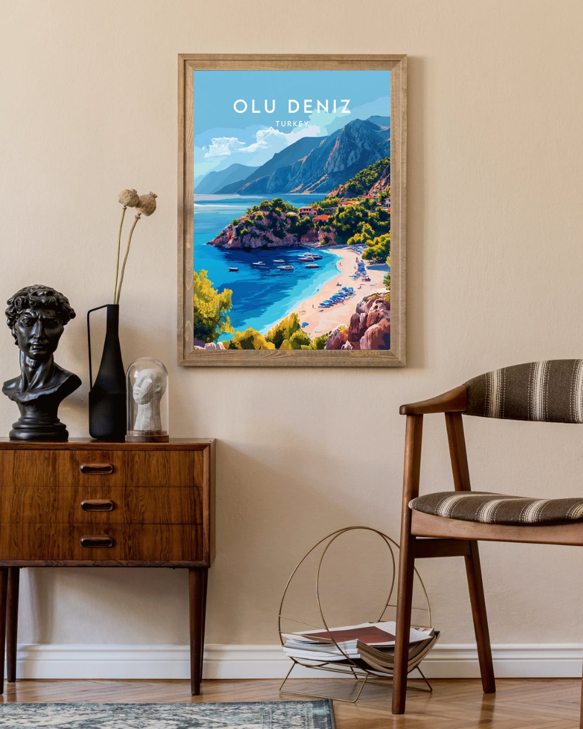 Oludeniz Turkey Blue Lagoon Beach Mountain Bay Scenic Poster - Image 2