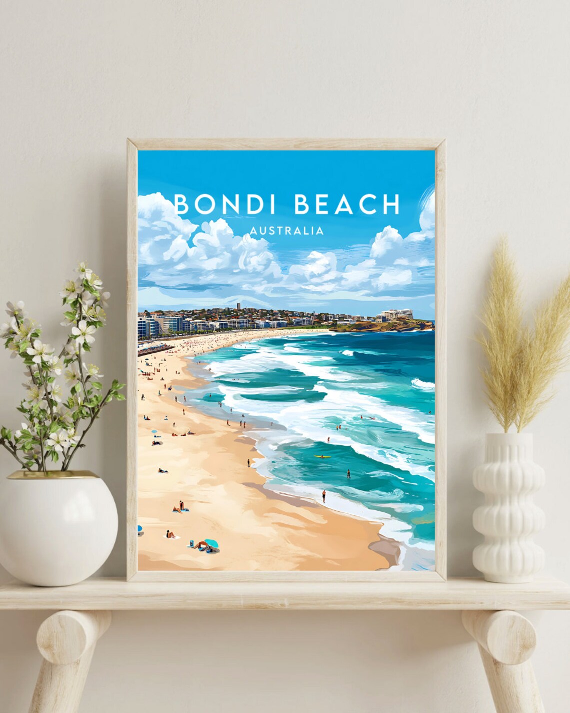 Bondi Beach Australia Sydney Surf Coast Vintage Travel Poster - Image 4