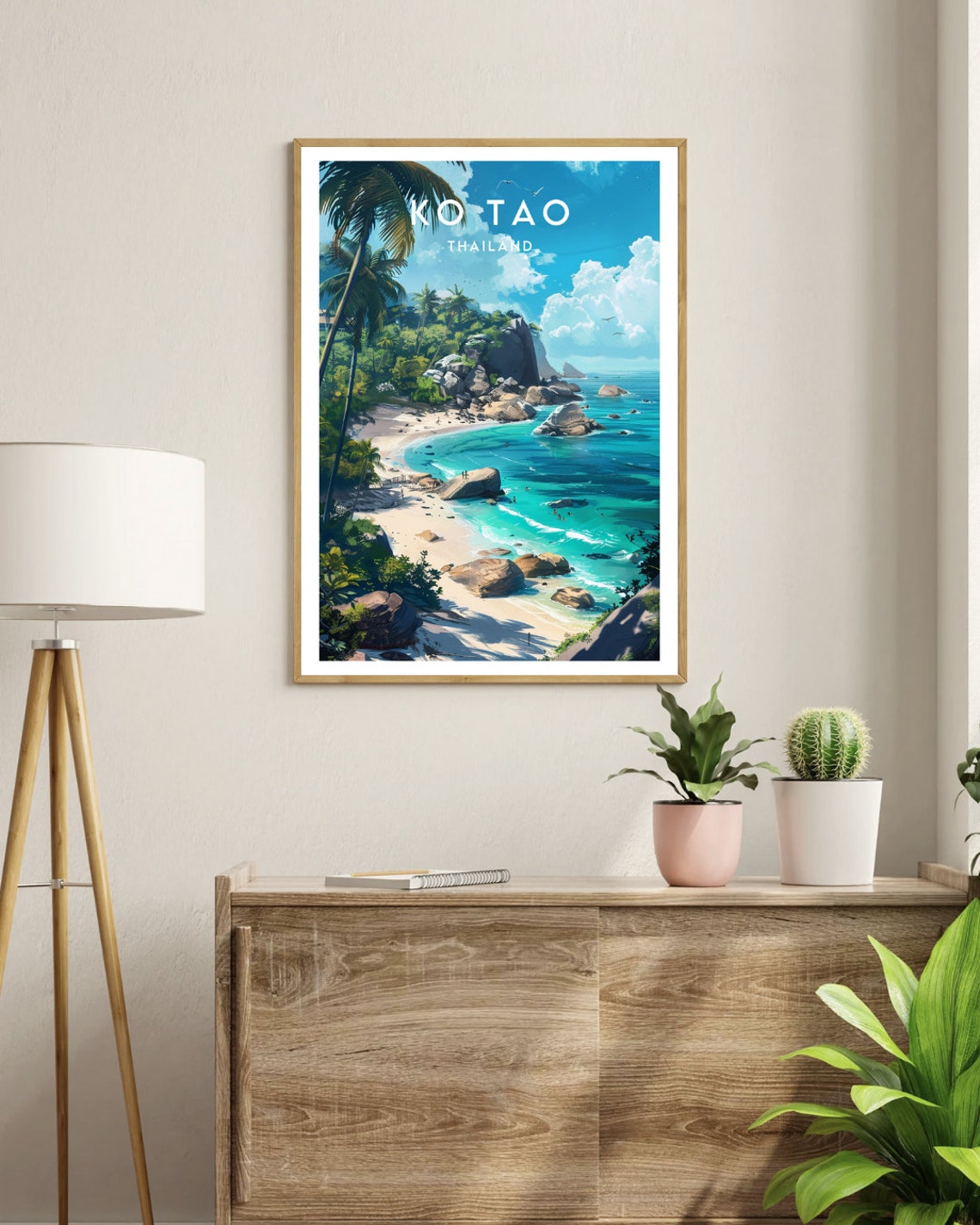 Ko Tao Travel Print Thailand Ko Taoposter Thailand Poster Travel Wall Art Thailand Print Ko Tao Beach Koh Tao Islands Thai Poster - Image 3