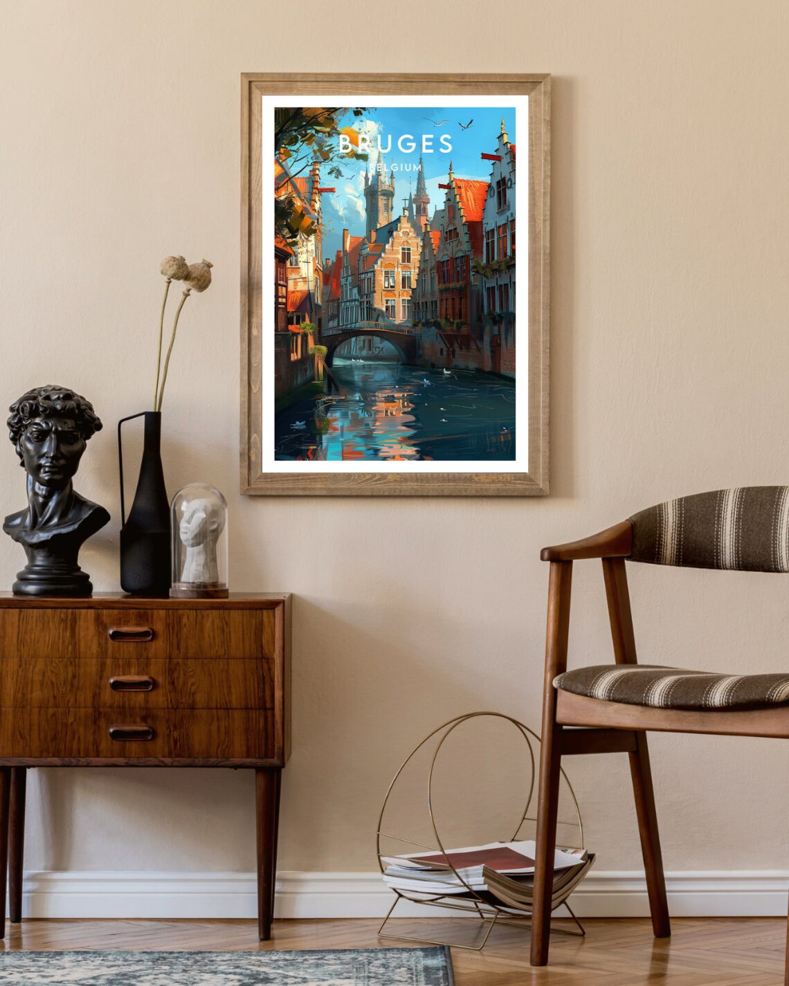 Bruges Travel Poster, Belgium Europe Wall Art - Image 2