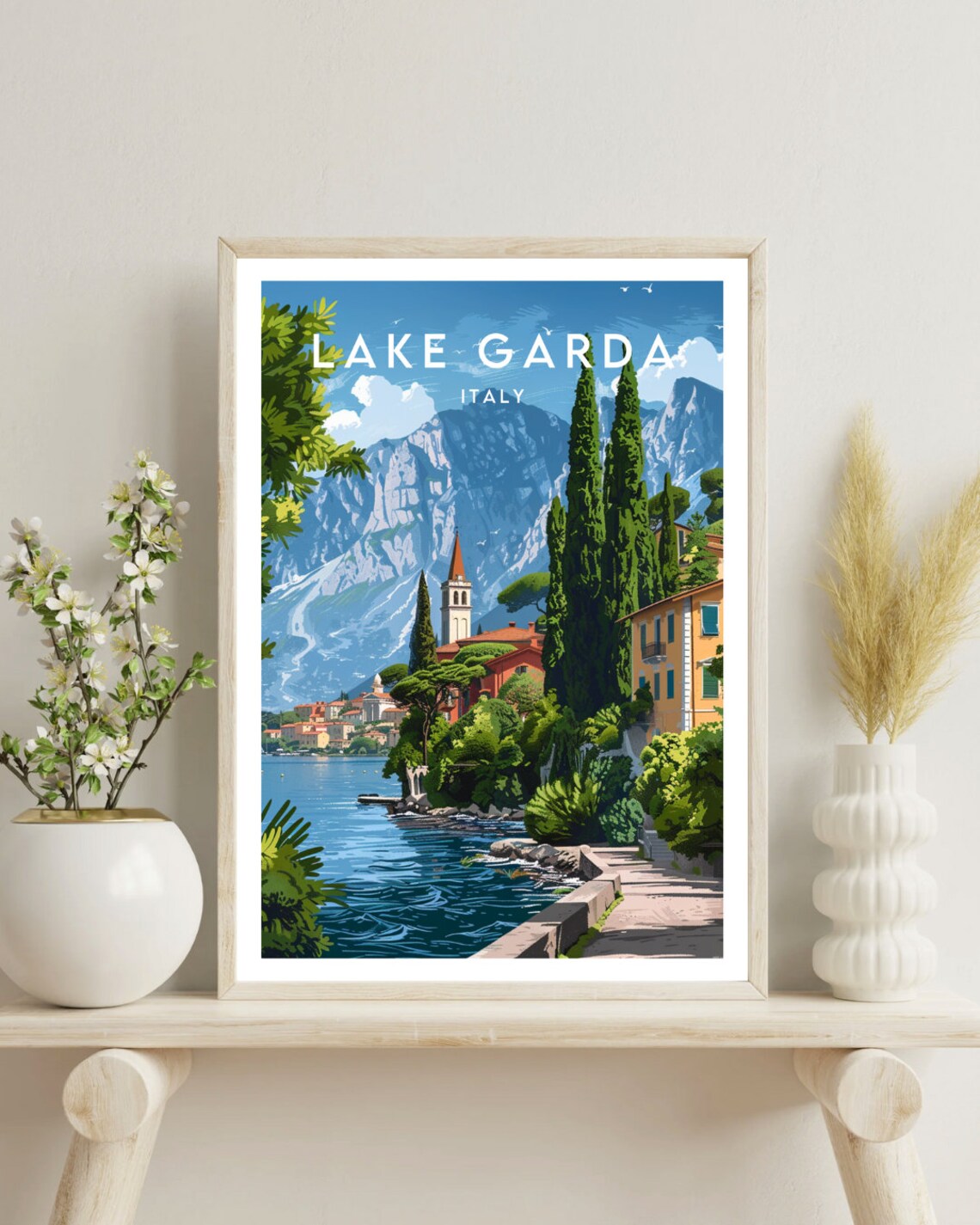 Lake Garda Travel Poster, Italy Europe Wall Art - Image 4
