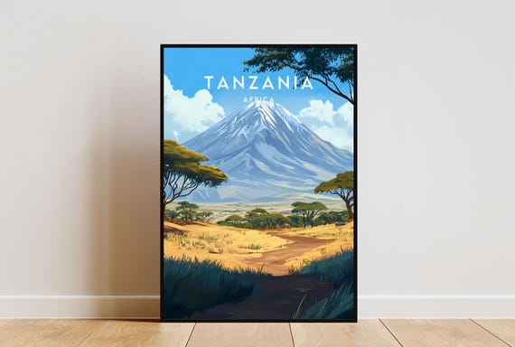 Tanzania Travel Print Africa Tanzania Poster Africa Poster Travel Wall Art Africa Print Tanzania Wall Art Tanzania Africa Wall Art