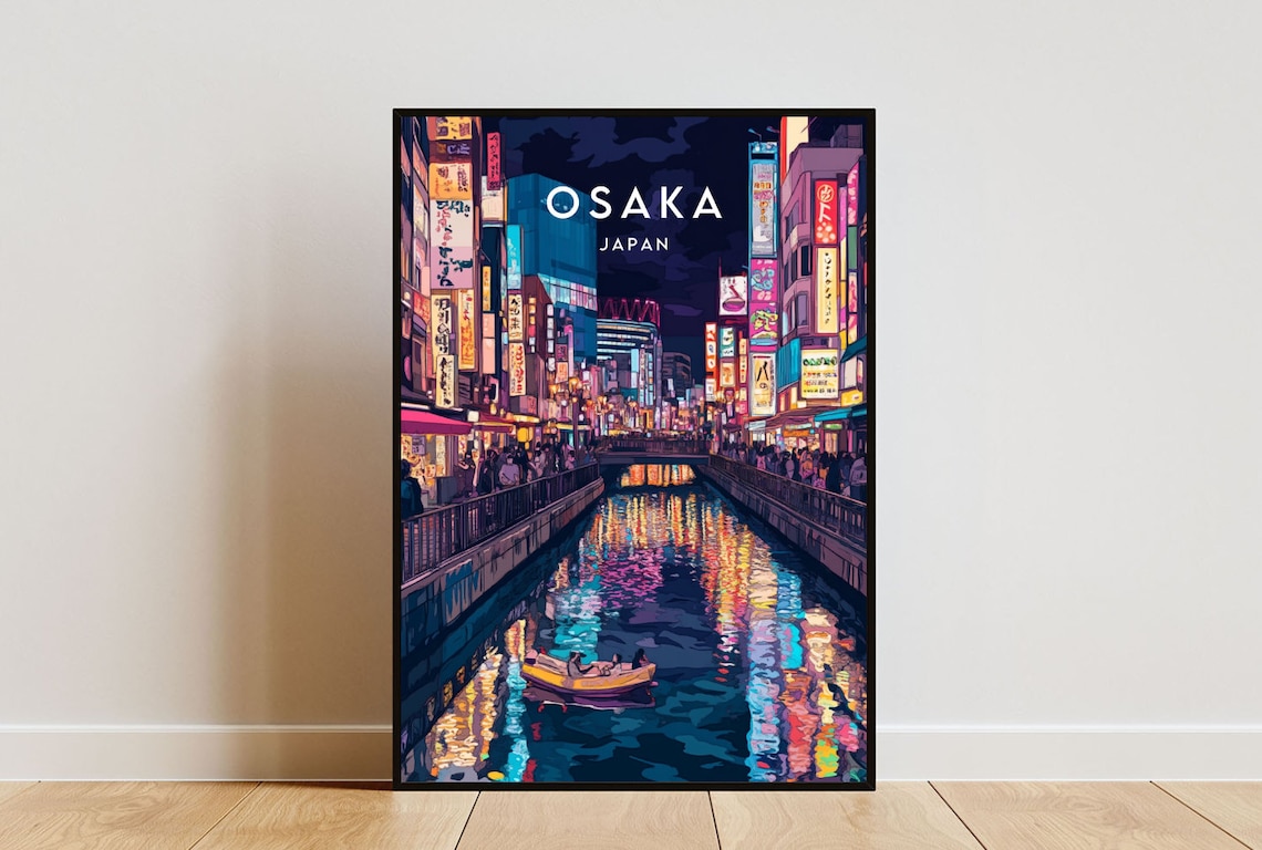Osaka Travel Print, Japan City Wall Art
