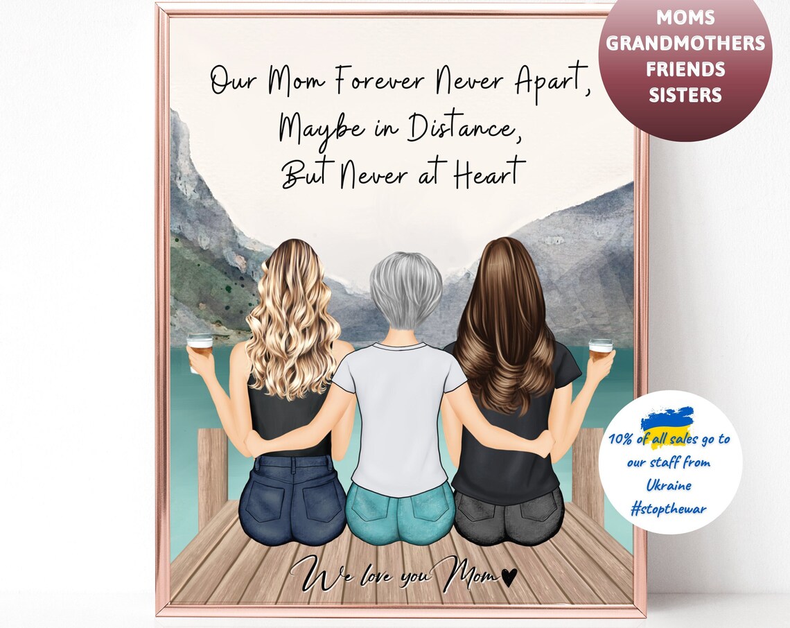 Our Mom Forever Never Apart Mountain Lake Dock Custom Poster