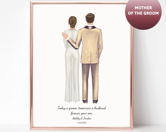 Groom And Mother Forever Your Son Wedding Day Portrait Poster