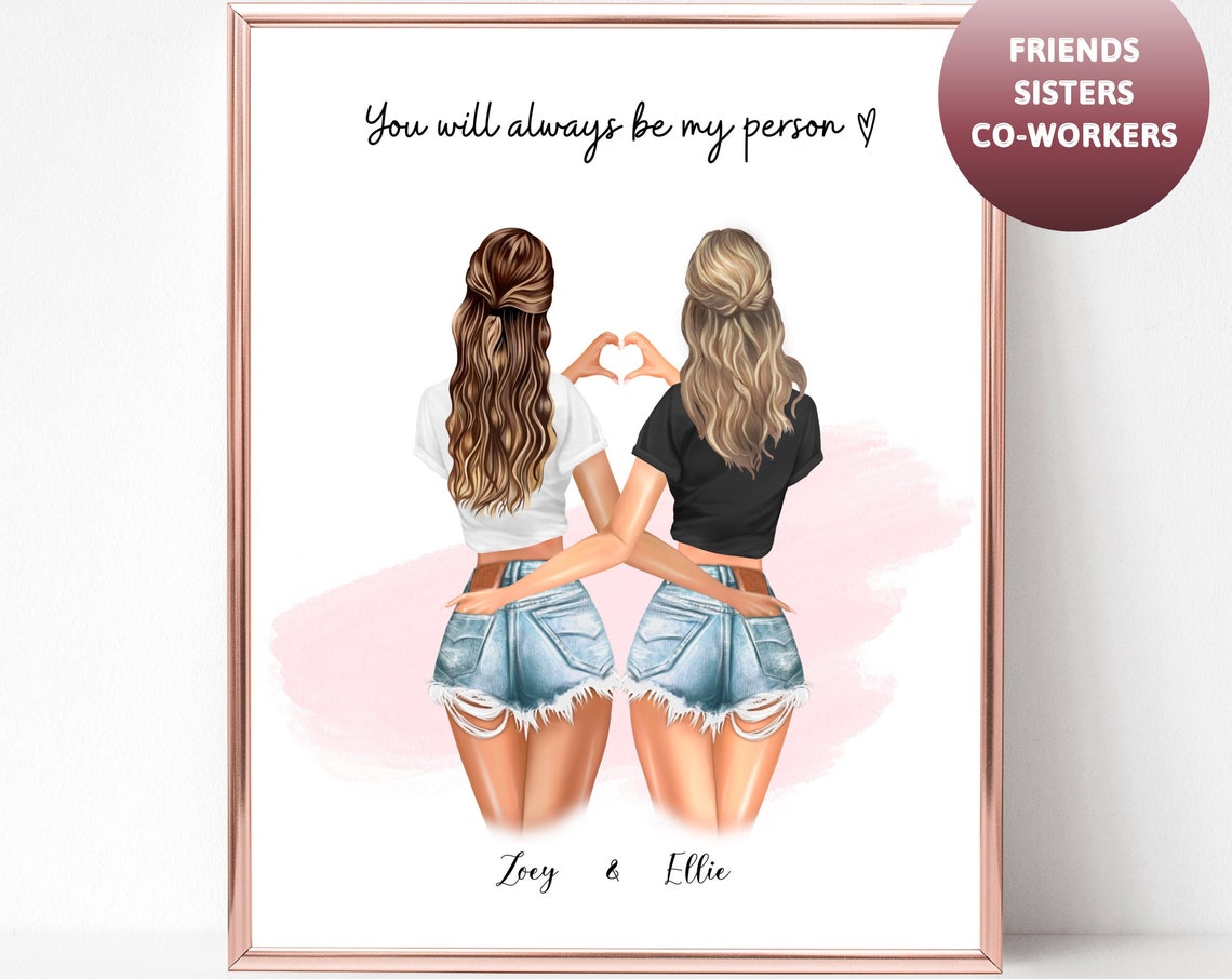 Two Best Friends Heart Hands You Will Always Be My Person Gift Poster